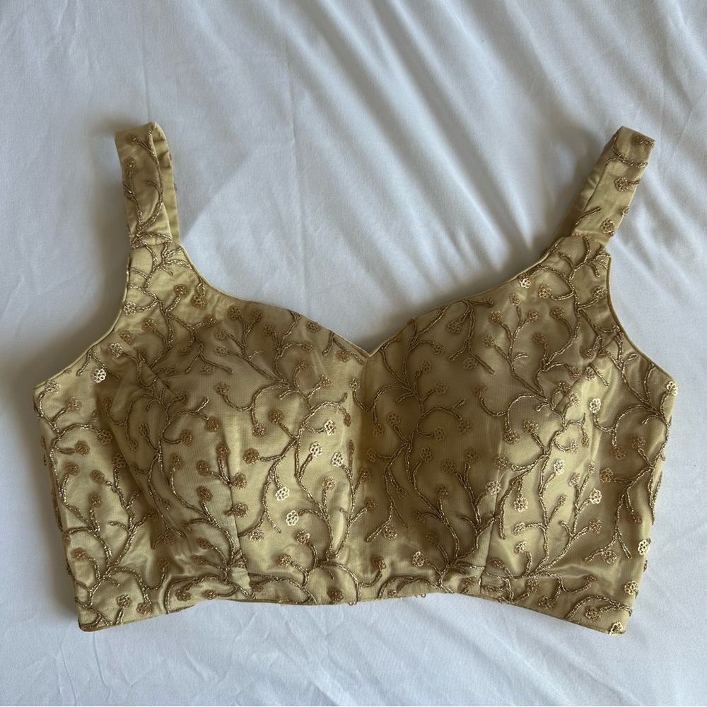 Gold sequin saree/lehenga blouse